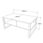 Τραπέζι σαλονιού Honora pakoworld oak-μαύρο 100x60x44,5εκ - Image 4