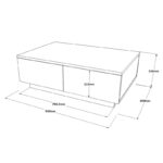 Τραπέζι σαλονιού Thunder pakoworld sonoma-λευκό 90x60x31.5εκ - Image 5