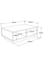 Τραπέζι σαλονιού Thunder pakoworld ανθρακί antique-γκρι antique 90x60x31.5εκ - Image 6