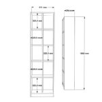 Βιβλιοθήκη Oteca 10θέσεων pakoworld σε λευκή απόχρωση 51.1x25.4x180εκ - Image 5