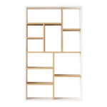 Βιβλιοθήκη Boteca 10θέσεων pakoworld σε oak-λευκή απόχρωση 75x22x123.6εκ - Image 2