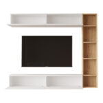 Σύνθετο σαλονιού Compo επιτοίχιο pakoworld σε oak-λευκό απόχρωση 169,10x25,8x143.5εκ - Image 4