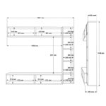 Σύνθετο σαλονιού Compo επιτοίχιο pakoworld σε oak-λευκό απόχρωση 169,10x25,8x143.5εκ - Image 5
