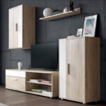 Σύνθετο σαλονιού Zafira pakoworld sonoma-λευκό 190x35x190εκ - Image 2