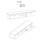 Σύνθετο σαλονιού Salome pakoworld LED wenge 200x41x190εκ - Image 5