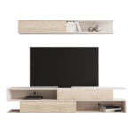 Σύνθετο σαλονιού Brick pakoworld σε sonoma oak-κρεμ απόχρωση 240x40x50.4εκ - Image 2