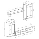 Σύνθετο σαλονιού Saleto pakoworld λευκό 230.2x39.6x202.4εκ - Image 2