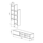 Σύνθετο σαλονιού Sarona pakoworld oak 150x35x160εκ - Image 2