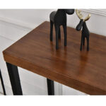 Κονσόλα Nore pakoworld φυσικό ξύλο 35mm καρυδί-μαύρο 79x29x85εκ - Image 3