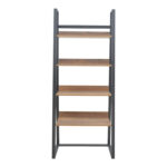 Βιβλιοθήκη Ryder pakoworld καρυδί-μαύρο 75x36x185εκ - Image 2