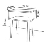 Κομοδίνο Hank pakoworld καρυδί 45x30x60εκ - Image 3