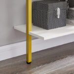 Ραφιέρα Τοίχου Harris pakoworld σε λευκή απόχρωση με χρυσό μεταλλικό σκελετό 60x22x200εκ - Image 4