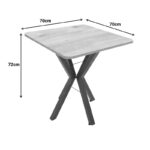 Τραπέζι Arenya pakoworld μαύρο εφε μαρμάρου- μαύρα μεταλλικά πόδια 70x70x72εκ - Image 3