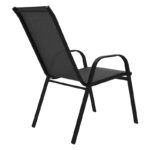 Τραπεζαρία Calan-Watson σετ 3τεμ pakoworld μέταλλο μαύρο-textilene μαύρο Φ60x70εκ - Image 3