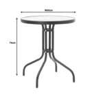 Τραπεζαρία Calan-Watson σετ 3τεμ pakoworld μέταλλο μαύρο-textilene μαύρο Φ60x70εκ - Image 9