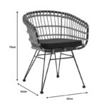 Τραπεζαρία Kliton-Naoki A σετ 3τεμ pakoworld ανθρακί αλουμίνιο και μέταλλο σε μαύρη απόχρωση 80x80x74εκ - Image 12