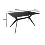 Τραπεζαρία με Καρέκλες Renish Λευκό και Τραπέζι Ezali Μαύρο 140x80x75εκ Σετ 5τεμ - Image 4