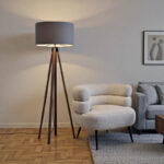 Φωτιστικό δαπέδου PWL-1059 pakoworld Ε27 καρυδί-γκρι Φ38x140εκ - Image 2