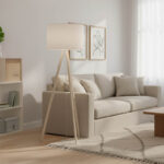 Φωτιστικό δαπέδου PWL-1060 pakoworld Ε27 φυσικό-κρεμ Φ38x140εκ - Image 2