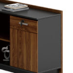 Γραφείο επαγγελματικό με δεξιά γωνία Oscar pakoworld καρυδί-ανθρακί 220x180x76εκ - Image 5