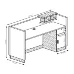 Γραφείο reception επαγγελματικό Oscar pakoworld καρυδί-ανθρακί 180x65x110εκ - Image 6