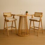 Τραπέζι μπαρ Domonic pakoworld mdf φυσικό Φ60x105εκ - Image 2