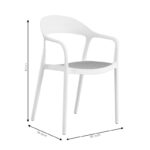 Πολυθρόνα Ember στοιβαζόμενη pakoworld με UV protection PP μπεζ- λευκό 52.5x56.5x81εκ. - Image 8