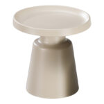 Βοηθητικό τραπέζι Ginoze pakoworld μέταλλο σε cappuccino απόχρωση Φ50x50.5εκ - Image 3