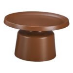 Τραπέζι σαλονιού Ginoze pakoworld μέταλλο σε καφέ απόχρωση Φ70x42,5εκ - Image 3