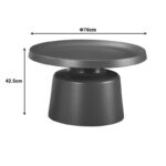 Τραπέζι σαλονιού Ginoze pakoworld μέταλλο σε καφέ απόχρωση Φ70x42,5εκ - Image 4