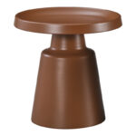 Βοηθητικό τραπέζι Ginoze pakoworld μέταλλο σε καφέ απόχρωση Φ50x50.5εκ - Image 2