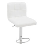 Σκαμπό μπαρ Remina pakoworld πτυσσόμενο λευκό pu-βάση χρωμίου 44x44x112εκ - Image 7