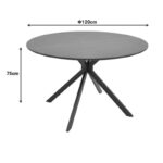 Τραπέζι Xuson pakoworld mdf σε ανθρακί απόχρωση με πόδι μαύρο μέταλλο Φ120x75εκ - Image 5