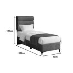 Κρεβάτι Limit pakoworld ύφασμα σε ανθρακί απόχρωση 90x200εκ - Image 4