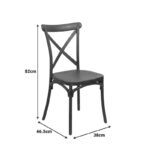 Καρέκλα Crossie pakoworld στοιβαζόμενη pp σε σκούρο πράσινο απόχρωση 38x46.5x82εκ - Image 6