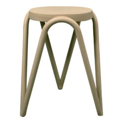 Σκαμπό Serzona pakoworld pp σε απόχρωση cappuccino Φ27x45.5εκ