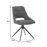 Καρέκλα περιστρεφόμενη Luciano I pakoworld σε ανθρακί ύφασμα-πόδι μεταλλικό μαύρο 52.5x54x85εκ - Image 7