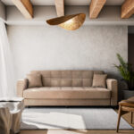 Καναπές-κρεβάτι με αποθηκευτικό χώρο τριθέσιος Modesto pakoworld ανοιχτό καφέ ύφασμα 215x85x80εκ - Image 2