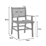 Πολυθρόνα Sponze pakoworld σκελετός teak ξύλο- pe σχοινί σε φυσική απόχρωση 54x60x86εκ - Image 2