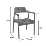 Πολυθρόνα Denverone pakoworld φυσικό teak ξύλο και ψάθα 57x54x79εκ - Image 2