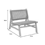 Πολυθρόνα Wanderlene pakoworld σκελετός teak ξύλο με σχοινί σε φυσική απόχρωση 67x79x68εκ - Image 9