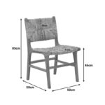 Καρέκλα Refane pakoworld σκελετός teak ξύλο με ψάθα σε φυσική απόχρωση 50x58x85εκ - Image 2