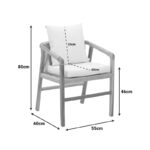 Πολυθρόνα Cuerda pakoworld σκελετός teak ξύλο με pe σχοινί σε φυσική απόχρωση 55x60x80εκ - Image 2