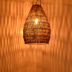 Φωτιστικό οροφής Kelog Inart ψάθα σε καφέ απόχρωση 50x50x70εκ - Image 2