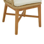 Πολυθρόνα Elaiza pakoworl teak ξύλο και pe σχοινί σε φυσική-μπεζ απόχρωση με μαξιλάρι 58x60x90εκ - Image 8