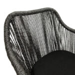 Πολυθρόνα Kalie pakoworld teak ξύλο και συνθετικό σχοινί σε φυσική-μαύρη απόχρωση με μαξιλάρι 60x61x80εκ - Image 8