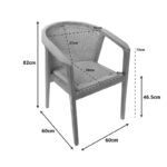 Τραπεζαρία Granny-Kenda Ι pakoworld σετ 5τεμ σε φυσική-μπεζ απόχρωση Φ80x75εκ - Image 9