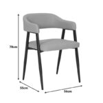 Πολυθρόνα Sezan pakoworld ύφασμα σε ανθρακί απόχρωση 56x55x78εκ - Image 2