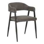 Πολυθρόνα Sezan pakoworld ύφασμα σε ανθρακί απόχρωση 56x55x78εκ