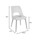 Καρέκλα Murde pakoworld μπεζ βελούδο και μεταλλικά πόδια σε φυσική απόχρωση 48.5x61x89εκ - Image 8